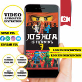 Invitación de cumpleaños animada de Ninjago: video personalizado