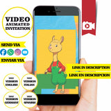 Invitación de video animada de cumpleaños de Llama Llama – Invitación personalizada para fiesta