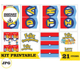 Pokémon, kit imprimible, 21 piezas, formato JPG, kit de Pikachu imprimible, fiesta temática - DESCARGA INSTANTÁNEA