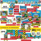 Titipo, kit imprimible, 21 piezas, formato JPG, datos personalizados, Titipo KIT imprimible, fiesta temática