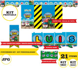 Titipo, kit imprimible, 21 piezas, formato JPG, datos personalizados, Titipo KIT imprimible, fiesta temática