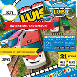 Titipo, kit imprimible, 21 piezas, formato JPG, datos personalizados, Titipo KIT imprimible, fiesta temática