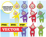 Imágenes prediseñadas de los Teletubbies en formato SVG, PDF y PNG