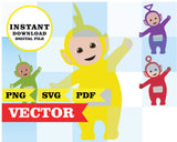 Imágenes prediseñadas de los Teletubbies en formato SVG, PDF y PNG