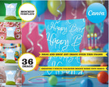 Chip bag set, frame elements, drag and drop - CANVA
