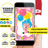 Invitación de video animada de cumpleaños de Plim Plim: invitación personalizada para fiesta