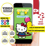 Hello Kitty, Animated Birthday Video Invitation - English