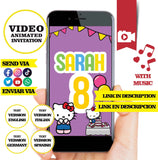 Hello Kitty, Animated Birthday Video Invitation - English