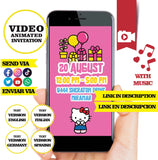 Hello Kitty, Animated Birthday Video Invitation - English