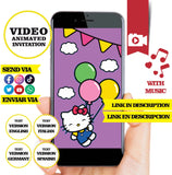 Hello Kitty, Animated Birthday Video Invitation