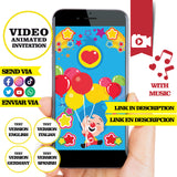 Invitación de video animada de cumpleaños de Plim Plim: invitación personalizada para fiesta