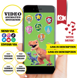 Invitación animada de cumpleaños de la Patrulla Canina