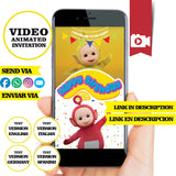 Invitación animada de cumpleaños de los Teletubbies: invitación personalizada