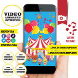 Invitación de video animada de cumpleaños de Plim Plim: invitación personalizada para fiesta