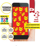 Pokemon - Pikachu cards Animated Birthday Video Invitation