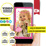 Invitación animada de cumpleaños de Barbie: video personalizado