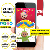 Invitación animada de cumpleaños de los Teletubbies: invitación personalizada