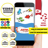 Invitación de cumpleaños animada en video de El Gato con Sombrero – Invitación personalizada para fiesta