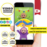 Invitación animada de cumpleaños de los Teletubbies: invitación personalizada