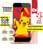 Pokemon - Pikachu cards Animated Birthday Video Invitation