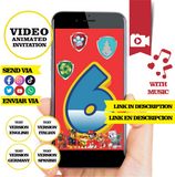 Invitación animada de cumpleaños de la Patrulla Canina