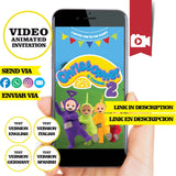 Invitación animada de cumpleaños de los Teletubbies: invitación personalizada