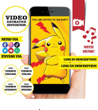 Pokemon - Pikachu cards Animated Birthday Video Invitation