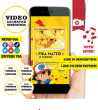 Pokemon - Pikachu cards Animated Birthday Video Invitation