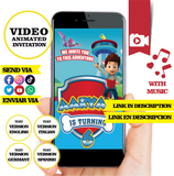 Invitación animada de cumpleaños de la Patrulla Canina