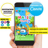 Leo the Truck editable template Canva