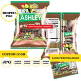 Bolsa de papas fritas Big City Green, archivo digital de 8 x 11 pulgadas, logotipo personalizado