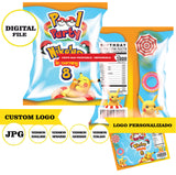 Pikachu, bolsa de papas fritas, archivo digital 8 x 11 pulgadas, logotipo personalizado