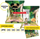 Safari de Mickey, jungla, bolsa de papas fritas, archivo digital de 8 x 11 pulgadas, logotipo personalizado
