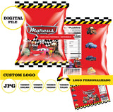 Cars Ray McQueen, Bolsa de papas fritas, archivo digital 8 x 11 pulgadas, logotipo personalizado
