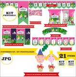 Ben y Holly, kit imprimible, 21 piezas, JPG - Rosa