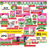 Ben y Holly, kit imprimible, 21 piezas, JPG - Rosa