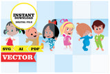Imágenes prediseñadas de Cleo y Cuquín en SVG, PDF y AI