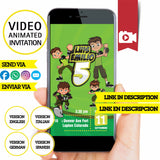 Invitación animada de cumpleaños de Ben 10: video personalizado