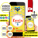 Invitación animada de cumpleaños de Pete el gato: video de invitación personalizada