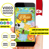 Jungla, Invitación en video animada, Video de animales de la selva