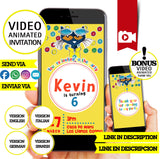 Invitación animada de cumpleaños de Pete el gato: video de invitación personalizada