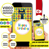 Invitación animada de cumpleaños de Pete el gato: video de invitación personalizada