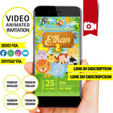 Jungla, Invitación en video animada, Video de animales de la selva