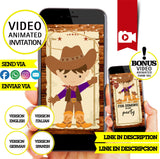 Invitación de cumpleaños animada de vaquero (video) – Invitación personalizada para fiesta
