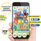 Pocoyó, invitación inteligente, invitación interactiva, PDF