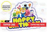Pororo, adorno imprimible para tarta