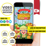 Invitación de video animada de cumpleaños de Plim Plim Safari: invitación personalizada para fiesta