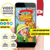 Invitación de video animada de cumpleaños de Plim Plim Safari: invitación personalizada para fiesta
