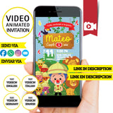 Invitación de video animada de cumpleaños de Plim Plim Safari: invitación personalizada para fiesta