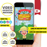 Invitación de video animada de cumpleaños de Plim Plim Safari: invitación personalizada para fiesta